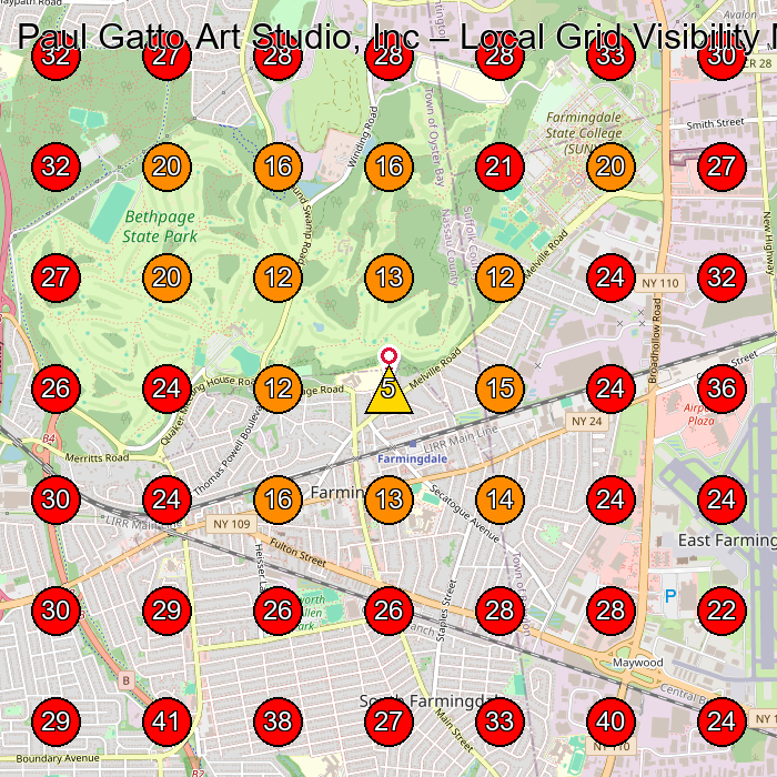 Paul Gatto Art Studio, Inc GeoGrid visibility map for Do-It-Yourself Shop in Bethpage